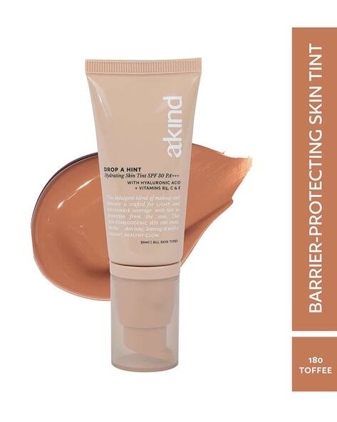 AKIND Drop A Hint Hydrating Skin Tint SPF 30 PA+++ Dewy Skin And Sun Protection - 180 Toffee