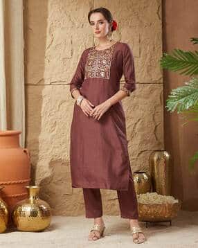 nyrika Women Embroidered 3-Piece Kurta Suit Set-picture-38