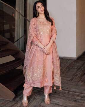 nyrika Women Embroidered 3-Piece Kurta Suit Set-picture-44