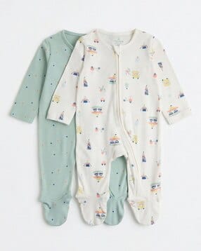 mothercare Boys Pack of 2 Printed Cotton Sleepsuits-picture-13