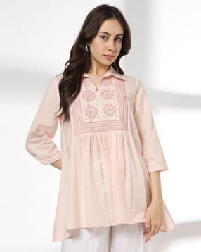 siyahi Women Embroidered Relaxed Fit Tunic-picture-10