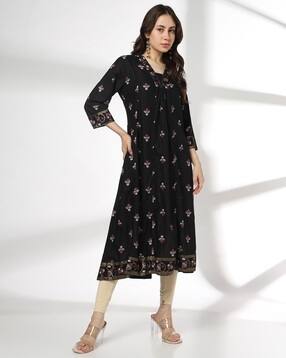 avaasa mix n' match Women Embroidered Flared Kurta-picture-15