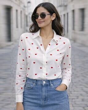 buda jeans co Women Relaxed Fit Spread-Collar Shirt-picture-11