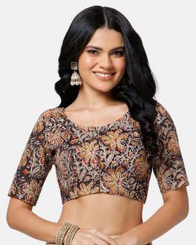 naidu hall Women Floral Print Front Open Blouse-picture-36