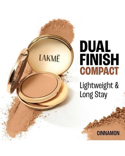 LAKME 9 to 5 Unreal Dual Cover Pressed Powder 2 In 1 Compact & Foundation - 30 Cinnamon