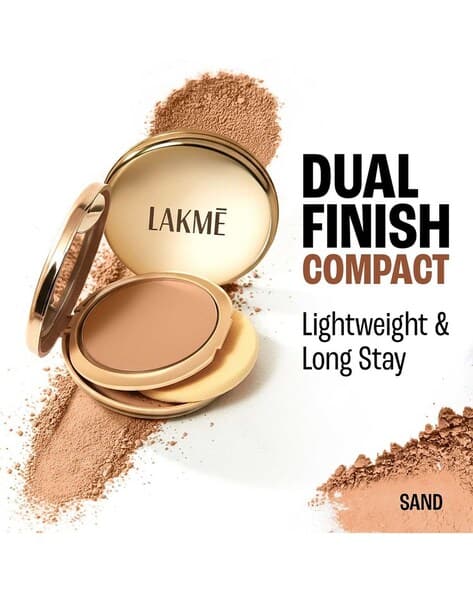 LAKME 9 to 5 Unreal Dual Cover Pressed Powder 2 In 1 Compact & Foundation - 16 Sand