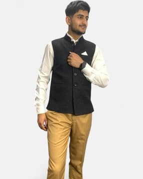gargian master cut Men Mandarin-Collar Sleeveless Nehru Jacket-picture-9