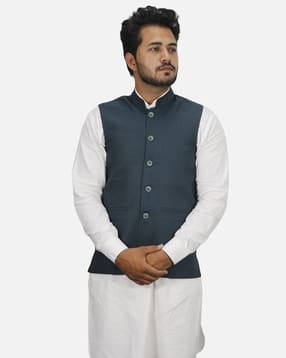 gargian master cut Men Printed Mandarin-Collar Sleeveless Nehru Jacket-picture-40