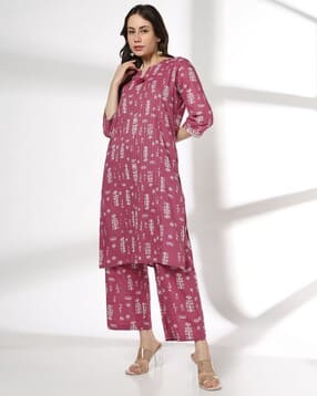 avaasa mix n' match Women Printed Straight Kurta & Pants Set-picture-24