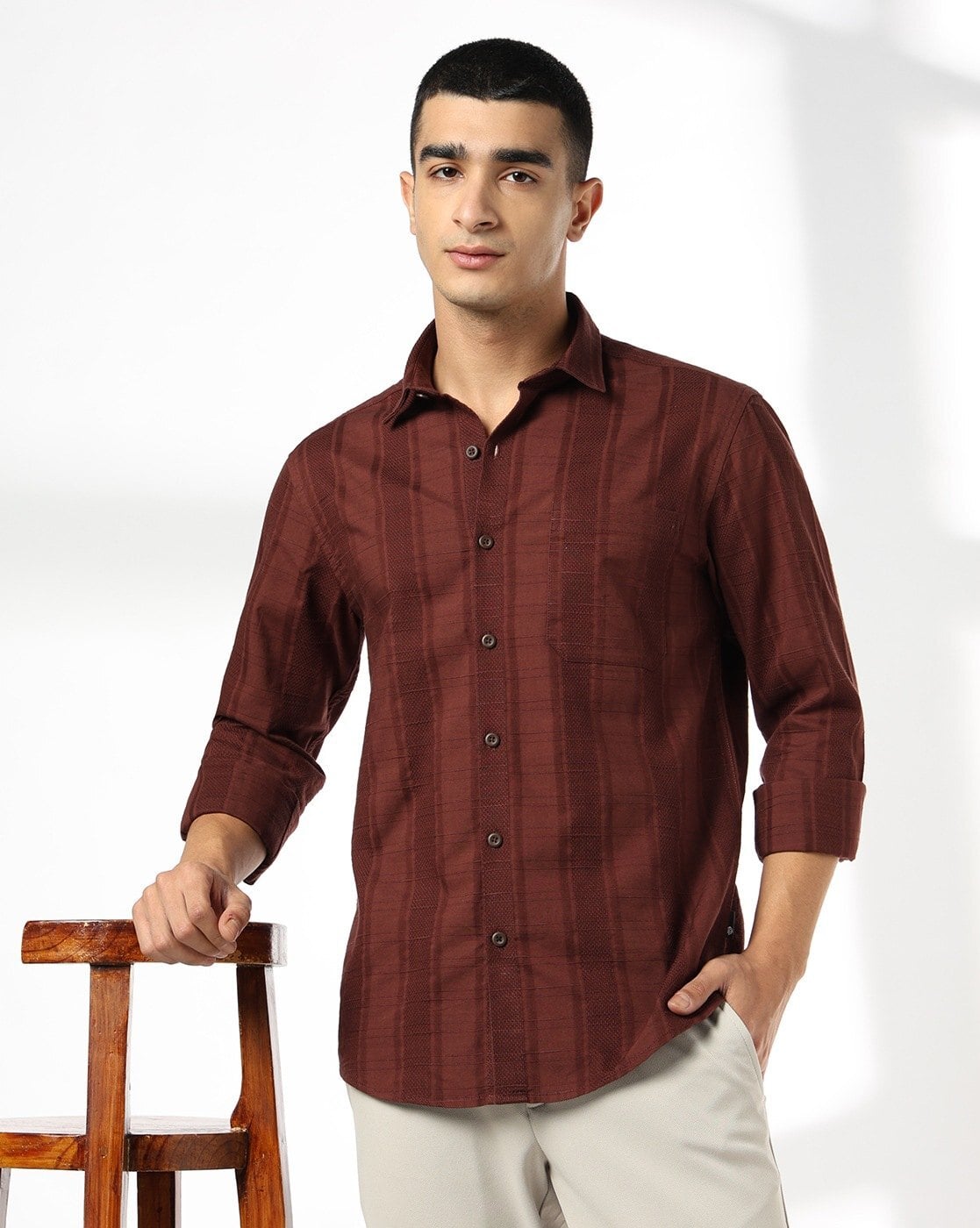 Men Striped Slim Fit Shirt