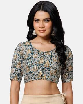 naidu hall Women Printed Front Open Blouse-picture-49
