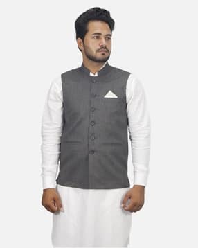 Men Mandarin-Collar Nehru Jacket-image-27