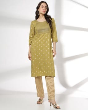 avaasa mix n' match Women Embroidered Straight Fit Kurta-picture-20