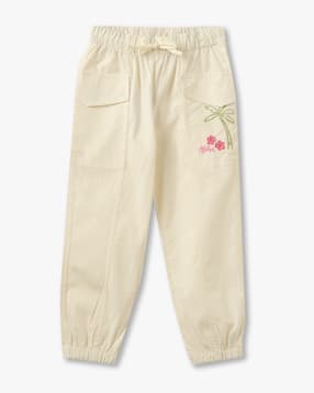 kg frendz Girls Embroidered Joggers with Drawstring Waist-picture-28