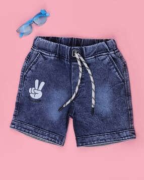 v-mart Boys Graphic Print Mid-Rise Denim Shorts-picture-30