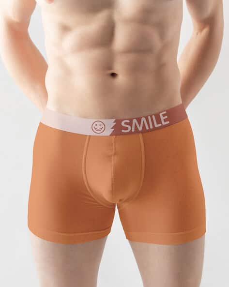 XQsee Men Low-Rise Trunk with Typographic Print Waistband