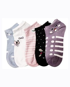 Women Pack of 5 Printed Socks-image-37