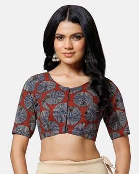 naidu hall Women Printed Front Open Blouse-picture-41