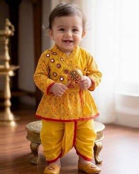 Boys Embroidered Kurta Dhoti Set-image-3