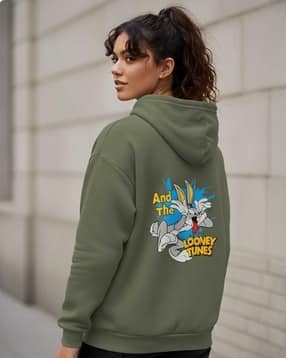 fyre rose Women Looney Tunes Print Loose Fit Hoodie-picture-25