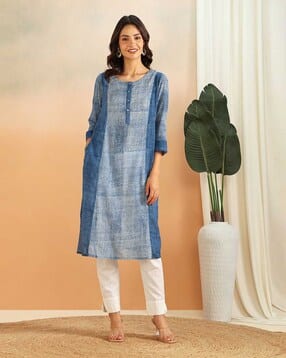 fabindia Women Printed Straight Kurta-picture-46