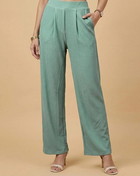 Fyre Rose Women Straight Fit Pleated Trousers