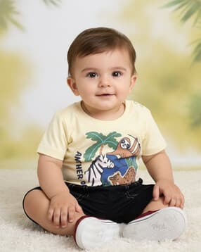 Boys Graphic Print T-Shirt & Shorts Set-image-25