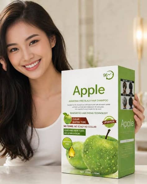 B INIK Apple Natural Black Hair Fruit Vinegar Hair Color