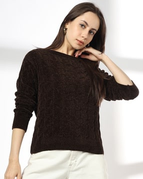 rio Women Cable-Knit Chenille Sweater-picture-11