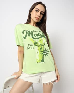 yousta Women Typographic Print Regular Fit Crew-Neck T-Shirt-picture-28