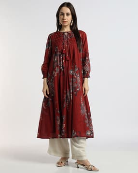 svrnaa by azorte Floral Flared Kurtas-picture-11