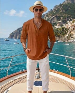 zombom Men Regular Fit Kurta Shirt with Roll-Up Sleeves-picture-18