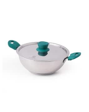 the indus valley Stainless Steel Kadai with Steel Lid-picture-20