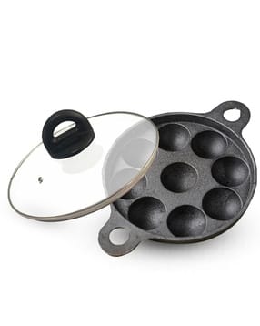 Iron Paniyaram Pan with Glass Lid-image-36