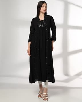 avaasa mix n' match Women Mirror Embroidered A-Line Kurta-picture-43