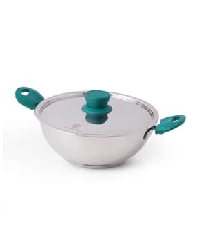 the indus valley Stainless Steel Kadai with Steel Lid-picture-37