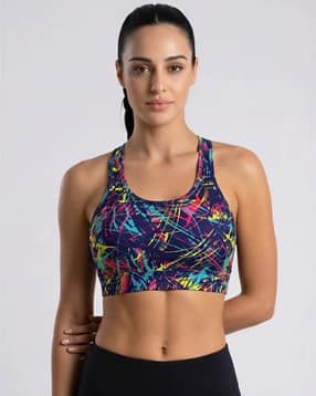 performax Printed Lightly Padded Slip-On Sports Bra-picture-20