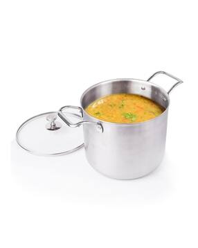 the indus valley Stainless Steel Stock Pot with Glass Lid-6 L-picture-40
