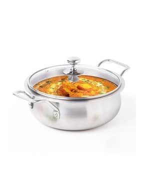 the indus valley Triply Stainless Steel Stock Pot with Glass Lid-picture-45