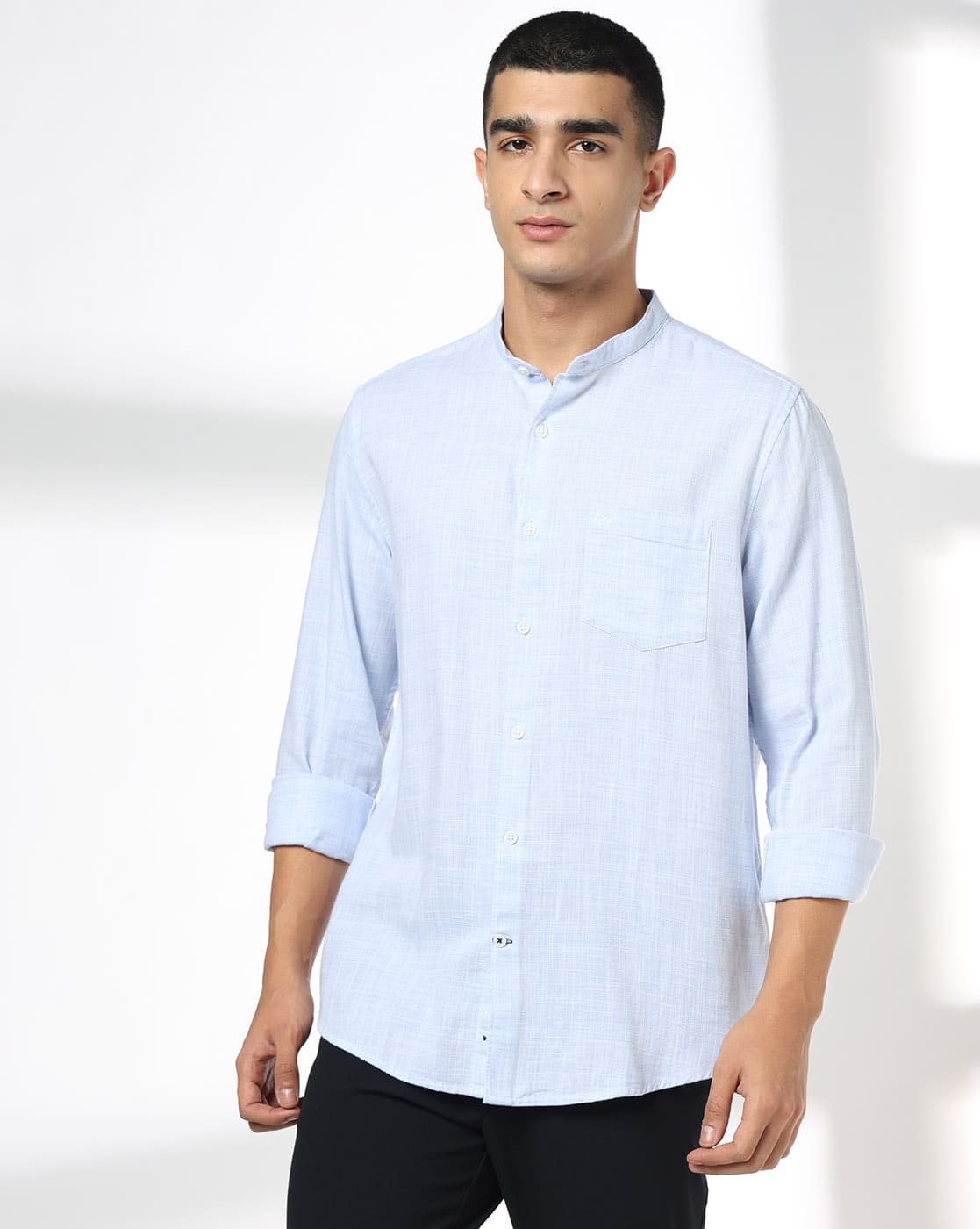 Men Patterned Slim Fit Cotton Shirt