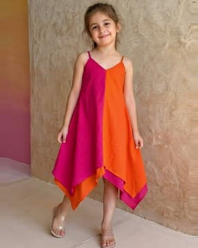 kidsflower Girls Colourblock Fit & Flare Dress-picture-23