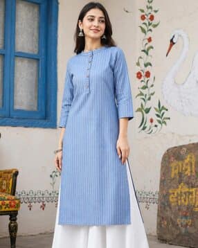 revangi Women Stripes Straight Kurta-picture-12