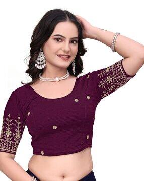 nyrika Women Embroidery Stretchable Blouse-picture-19