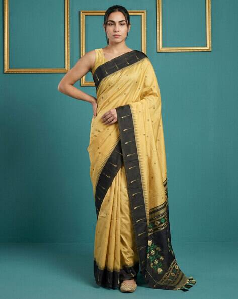 Elite Weaves Women Silk Saree with Tasseled Pallu