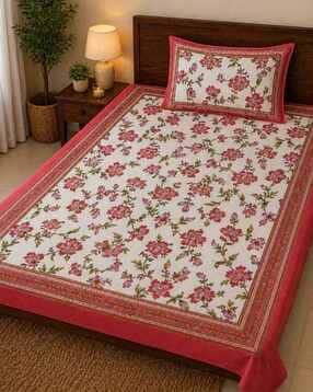 mafatlal  Cotton Single Bedsheet with Pillow Cover-picture-18