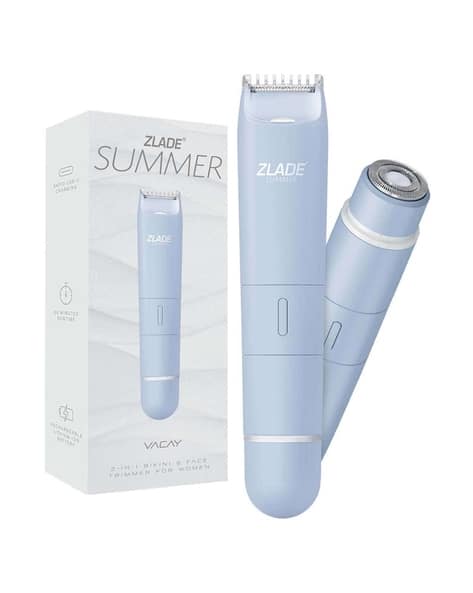Zlade Summer Vacay 2-in-1 Rechargeable Bikini Trimmer & Face Shaver for Women