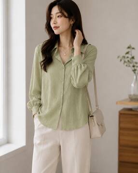 buda jeans co Women Relaxed Fit Spread-Collar Shirt-picture-51