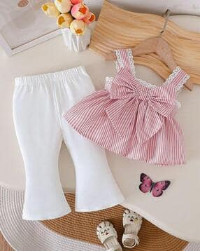 styleconnect Girls Striped Top & Pants Set-picture-12