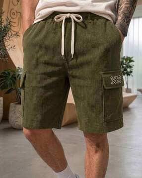 fabflee x ag Men Ribbed Regular Fit Cargo Shorts-picture-26