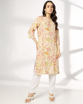 avaasa mix n' match Women Floral Print Straight Kurta-picture-19